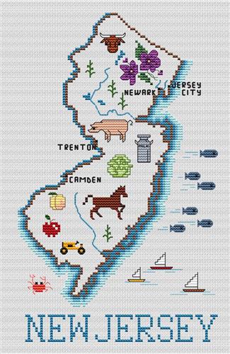 New Jersey Map - Sue Hillis Designs