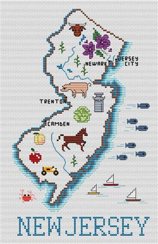 New Jersey Map - Sue Hillis Designs