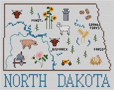 North Dakota Map - Sue Hillis Designs