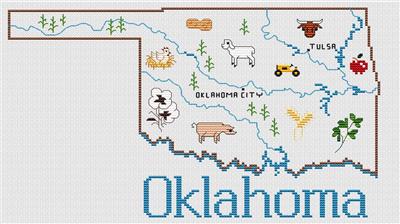 Oklahoma Map - Sue Hillis Designs