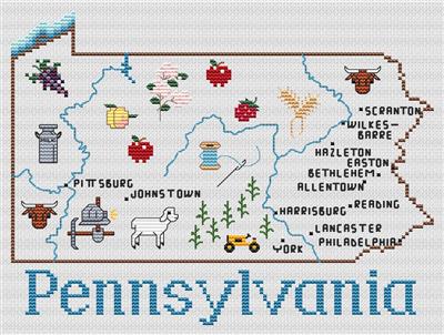Pennsylvaniia Map - Sue Hillis Designs