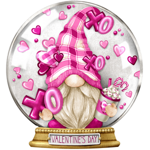 Snow Globe Valentine Gnome Magnet - Les Petites Croix De Lucie