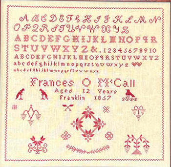 Frances O. McCall 1857 - Queenstown Sampler Designs