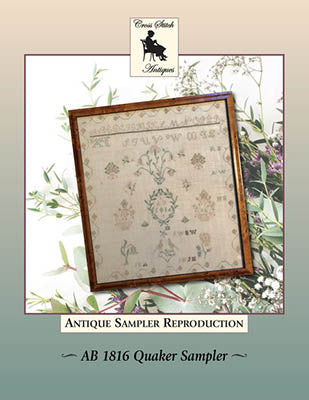 AB 1816 Quaker Sampler - Cross Stitch Antiques