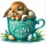 Happy Easter Rabbit Magnet - Les Petites Croix De Lucie