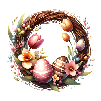 Easter Wreath Magnet - Les Petites Croix De Lucie