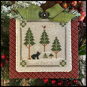 Log Cabin Bear #4: Log Cabin Christmas - Little House Needleworks