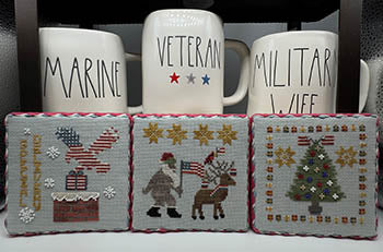 Patriotic Christmas Trio - SamBrie Stitches Designs