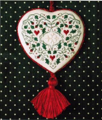 Holly & Hearts Hanging Ornament - Sweetheart Tree