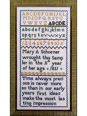 Mary A Schoener 1851 - SamBrie Stitches Designs