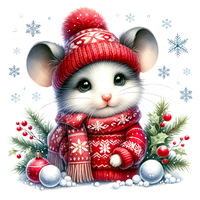 Christmas Mouse 2024 Magnet - Les Petites Croix De Lucie