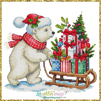 Christmas Bear And Gifts - Les Petites Croix De Lucie