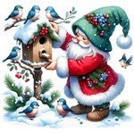 Christmas Father And Birds Magnet - Les Petites Croix De Lucie