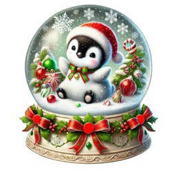 Christmas Penguin Snowball Magnet - Les Petites Croix De Lucie