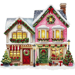 Christmas Village Magnet - Les Petites Croix De Lucie