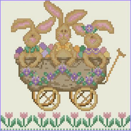 All Aboard! The Bunny Express - Cross-Point Designs