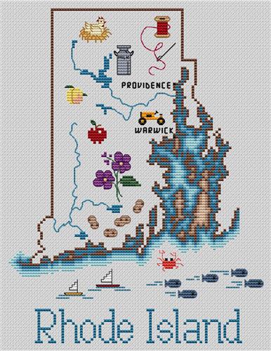 Rhode Island Map - Sue Hillis Designs