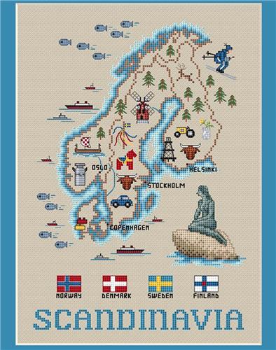 Scandanavia Map - Sue Hillis Designs
