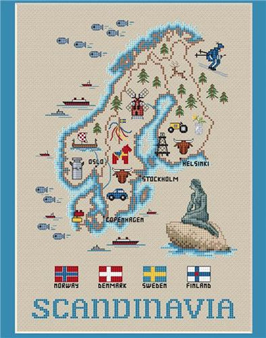 Scandanavia Map - Sue Hillis Designs