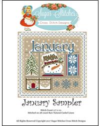 January: Monthly Sampler - Sugar Stitches Design