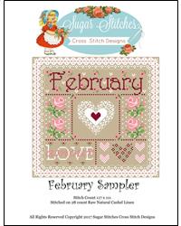 February: Monthly Sampler - Sugar Stitches Design