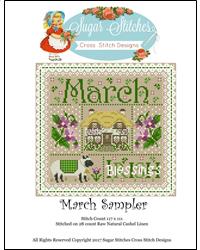March: Monthly Sampler - Sugar Stitches Design