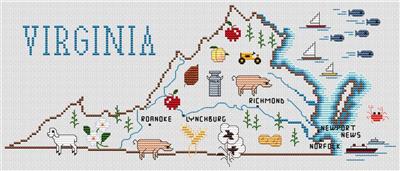 Virginia Map - Sue Hillis Designs