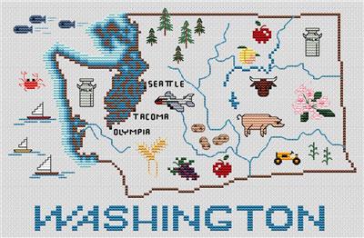 Washington Map - Sue Hillis Designs