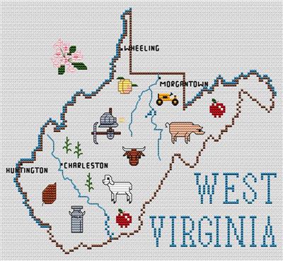 West Virginia Map - Sue Hillis Designs