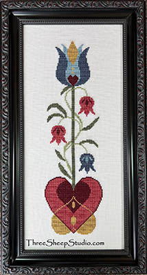 Blue Tulip: 1744 Fraktur - Three Sheep Studio