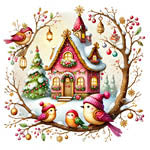 Christmas Birds Song Magnet - Les Petites Croix De Lucie