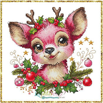 Christmas Pink Reindeer - Les Petites Croix De Lucie