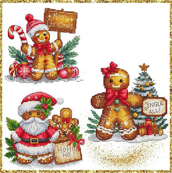 Gingerbreads Trio - Les Petites Croix De Lucie