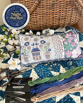 Midnight Posies Pin Pillow - Pansy Patch Quilts & Stitchery