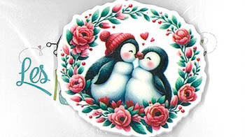 Love Penguins Magnet - Les Petites Croix De Lucie
