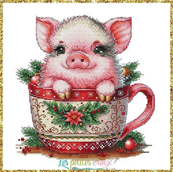 Christmas Animal Cup: Pig - Les Petites Croix De Lucie