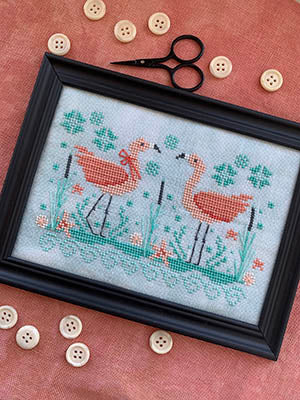 Seaside Flamingos - Stitches by Ethel
