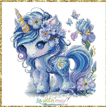 Unicorn Blue Flowers - Les Petites Croix De Lucie
