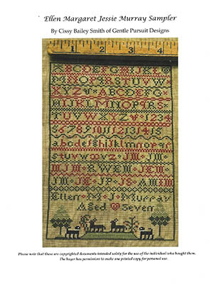 Ellen Margaret Jessie Murray Sampler - Gentle Pursuit Designs