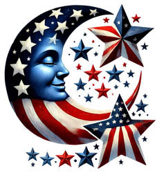 Patriotic Moon Magnet - Les Petites Croix De Lucie