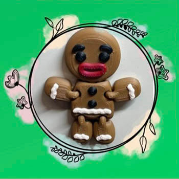 Gingerbread Man Needle Minder - Barefoot Needleart