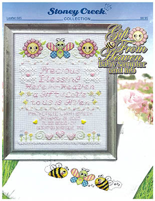 Gift From Heaven Baby Sampler And Bib - Stoney Creek