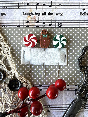 Funny Gingerbread Pin Set (Green Bowtie) - Puntini Puntini