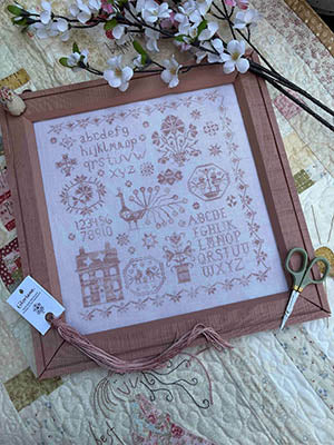 Pink Peacock Sampler - Pansy Patch Quilts & Stitchery