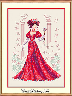 Reina, Queen Of Hearts - Cross Stitching Art