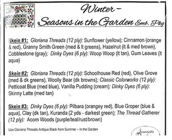 Winter : Seasons in the Garden - Jeannette Douglas Designs