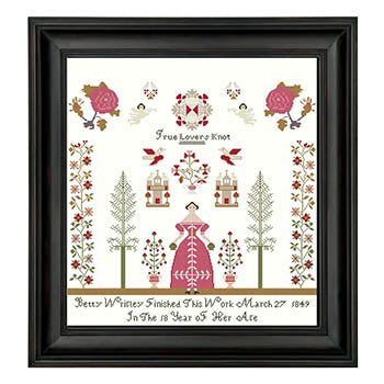 True Lover's Knot: Betty Wrigley Sampler 1849 - Wishing Thorn