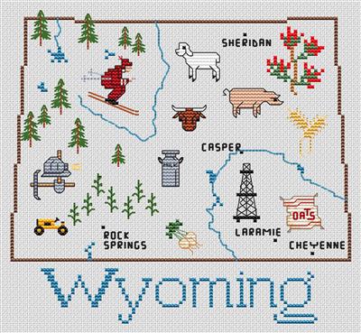 Wyoming Map - Sue Hillis Designs