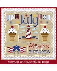 July: Monthly Sampler - Sugar Stitches Design