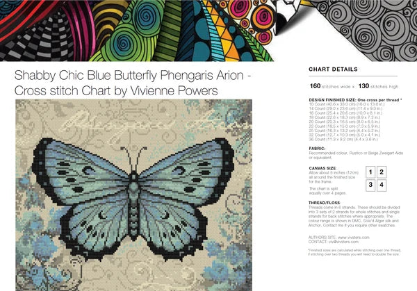 Shabby Chic Blue Butterfly Phengaris Arion - Vivsters